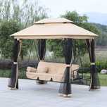 Садова гойдалка GARDEN Relax LUX для саду з москітною сіткою 3-місна
