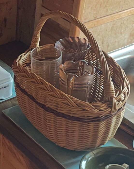 Duży kosz wiklinowy koszyk pleciony na grzyby