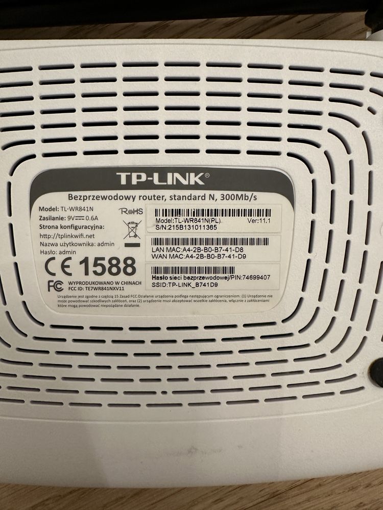 Router tp link tl wr841n