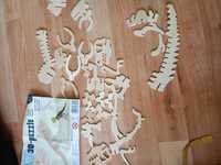 2wo) puzle drewniane 3d dinozaur do złożenia