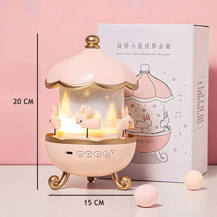 Светильник LED  "Карусель зайчиков" с музыкой, слайдами, Bluetooth