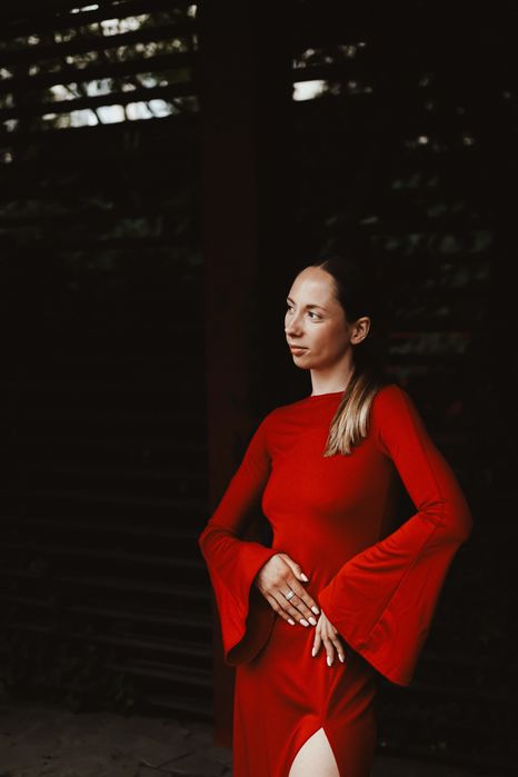 Плаття довге червоне