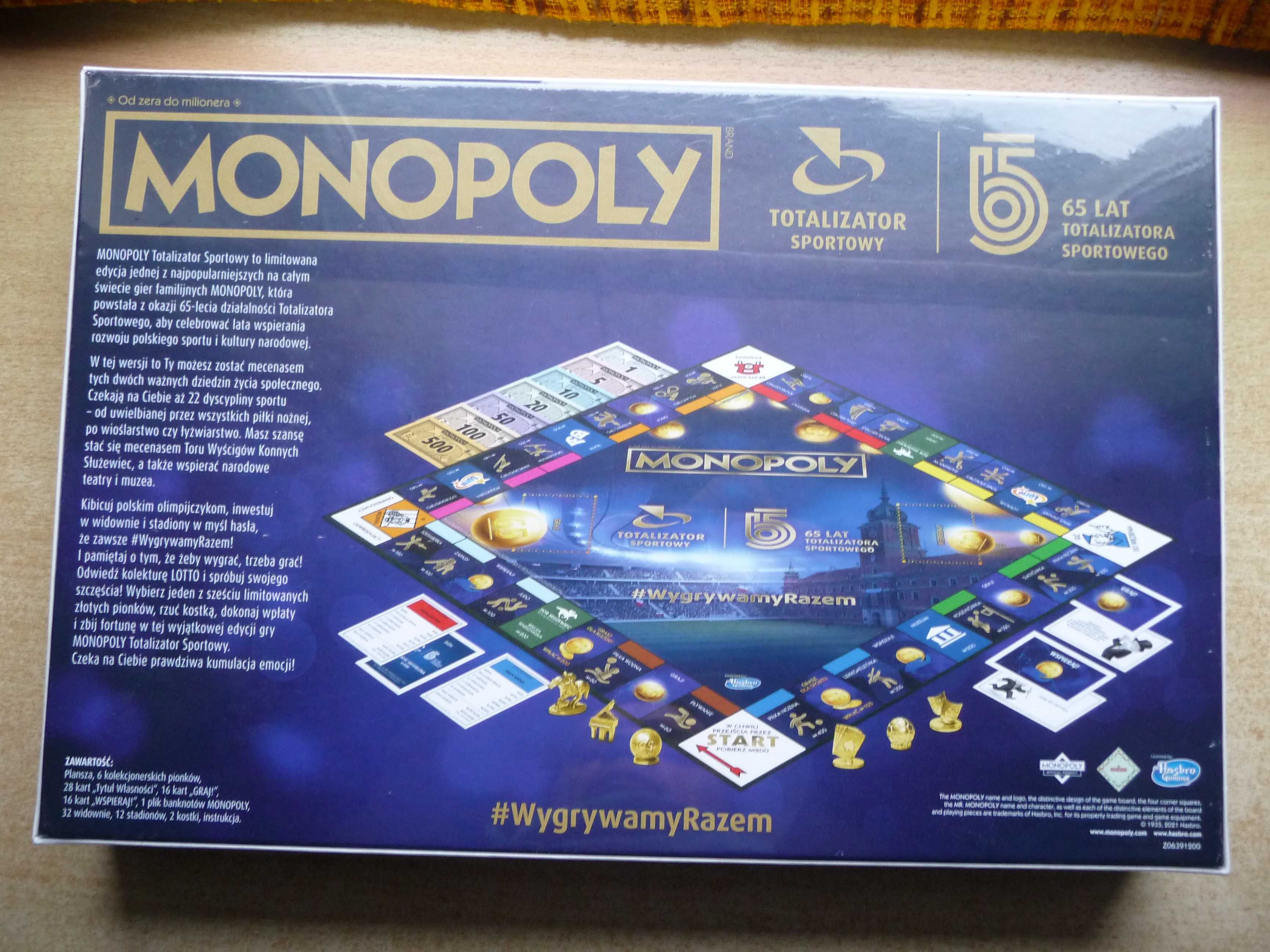 Gra MONOPOLY Monopol Totalizator Sportowy 65 lat folia specjalna seria