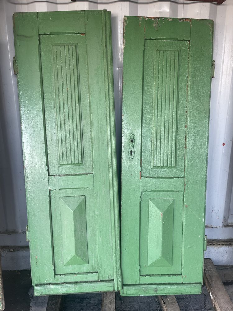 Drzwi PRL pełne drewno do renowacji