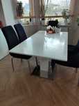Stół biały rozkładany 160 x 90 do 210cm podstawa srebrna