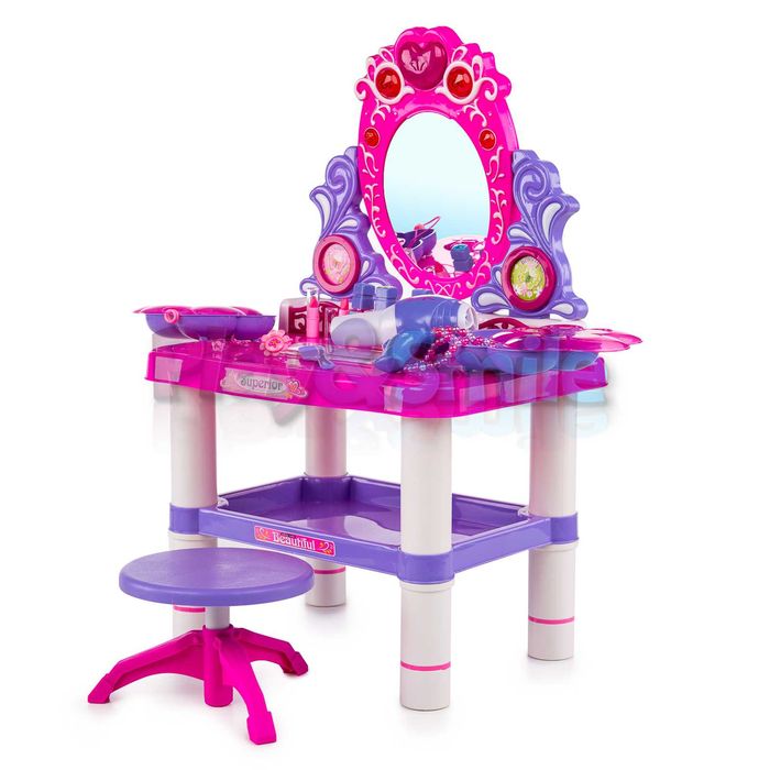 Toaletka z lustrem dla dzieci salon piękności suszarka światła dźwięki