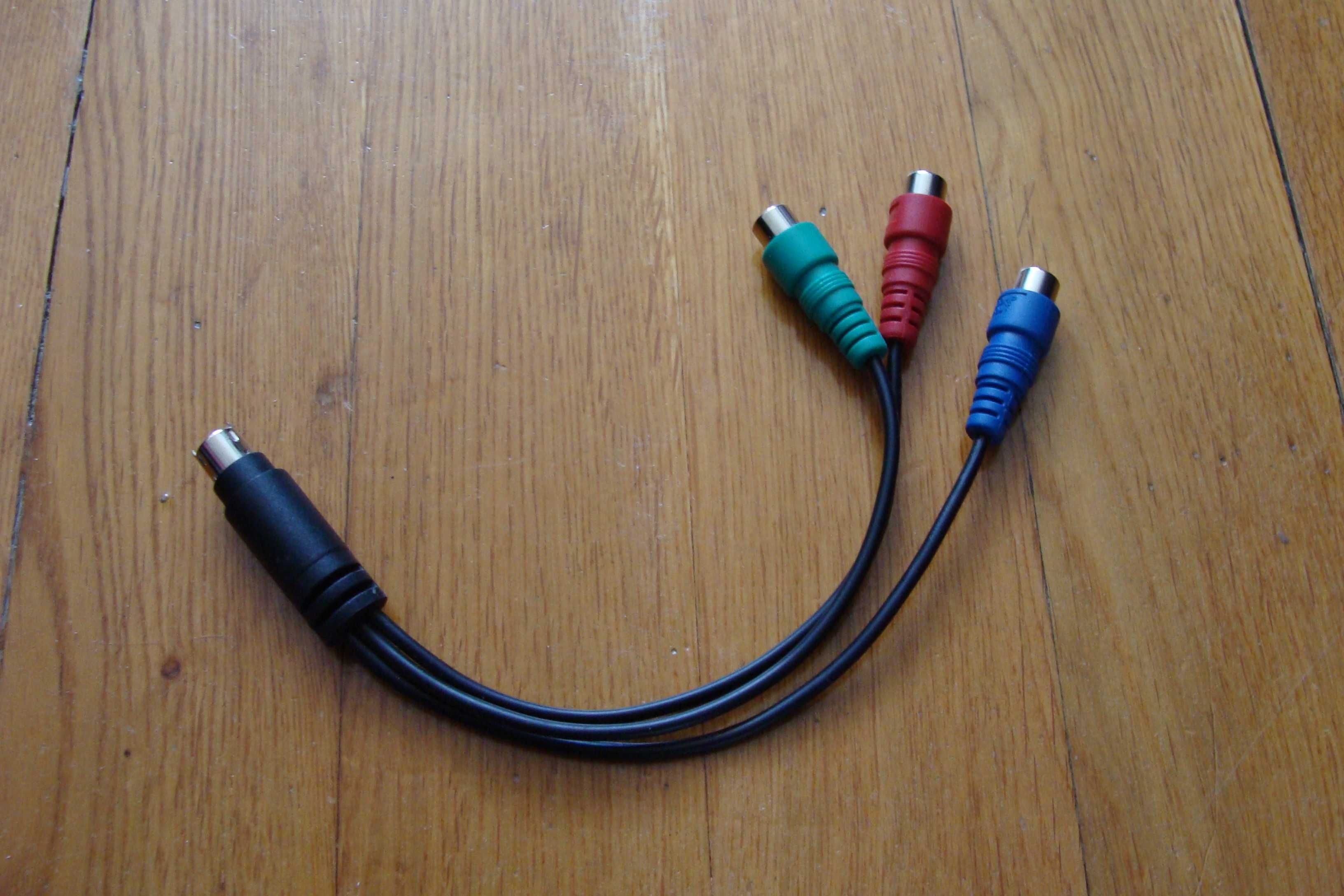 Przejściówka, kabel, Przewód Mini DIN 7 PIN / 3x RCA (cinch)