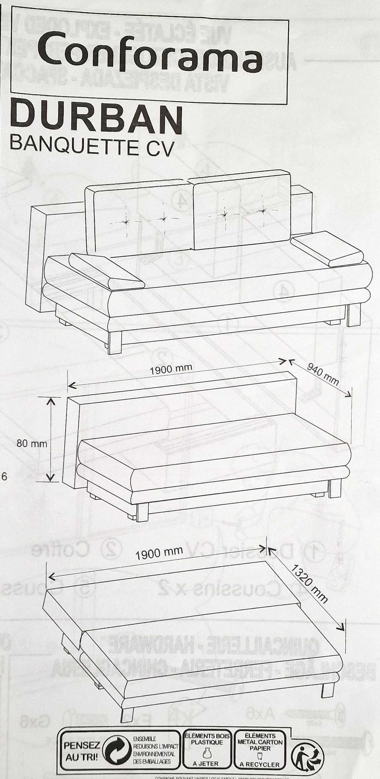 Sofá-Cama Durban 3 lugares c/ arrumação