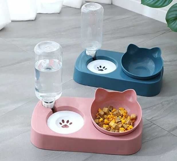 Poidło i miska dla psa, kota z automatycznym dozownikiem wody 2w1