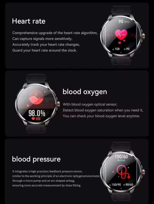 Smartwatch android 8/128gb nowy kam sim 4g wifi paski tętno ciśnienie