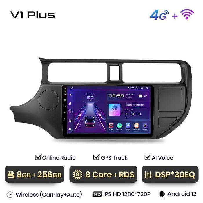 Radio Nawigacja KIA RIO 2011 - 2015 Android Auto Carplay 8GB 256GB