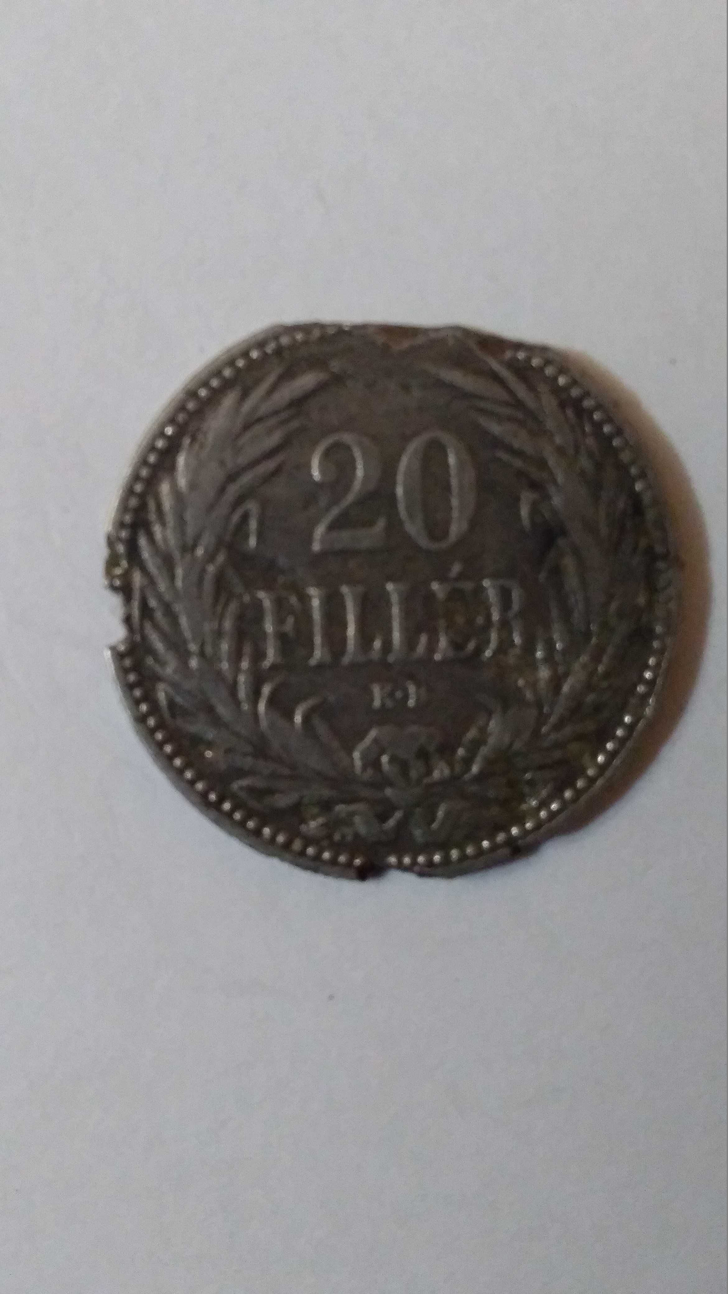 20 филлеров 1893 Венгрия БРАК