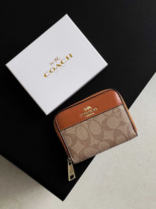 Женский кошелек Coach мини с коробкой Коуч маленький