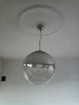 Lampa sufitowa wisząca kula srebrna chrom duża