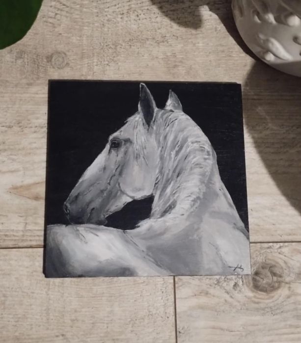 Własnoręcznie malowany wizerunek konia