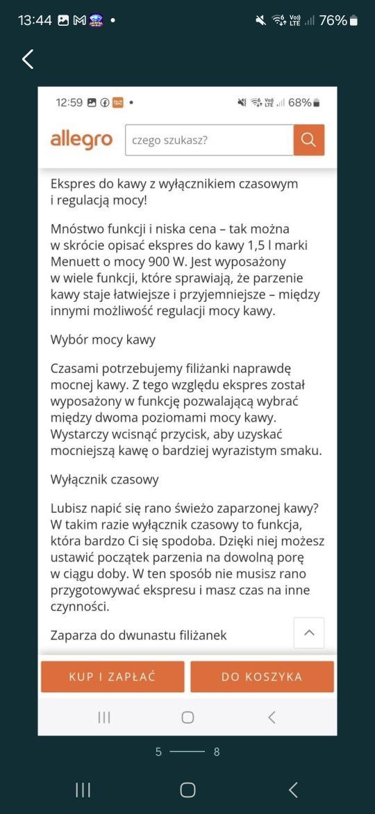 Ekspres przelewowy i młynek