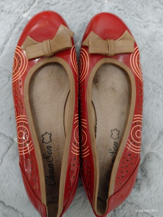 Balerinki damskie czerwone 40