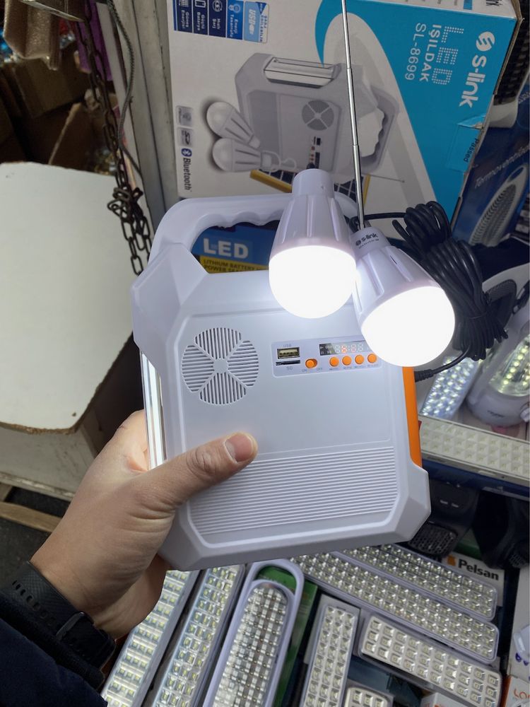 Продектор, солнечная станция,фонарь, радио, аккамулятор S-Link SL-8699