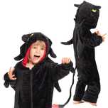Piżama Dla Dzieci Kigurumi Onesie Smok Szczerbatek Czarny 135-145 cm