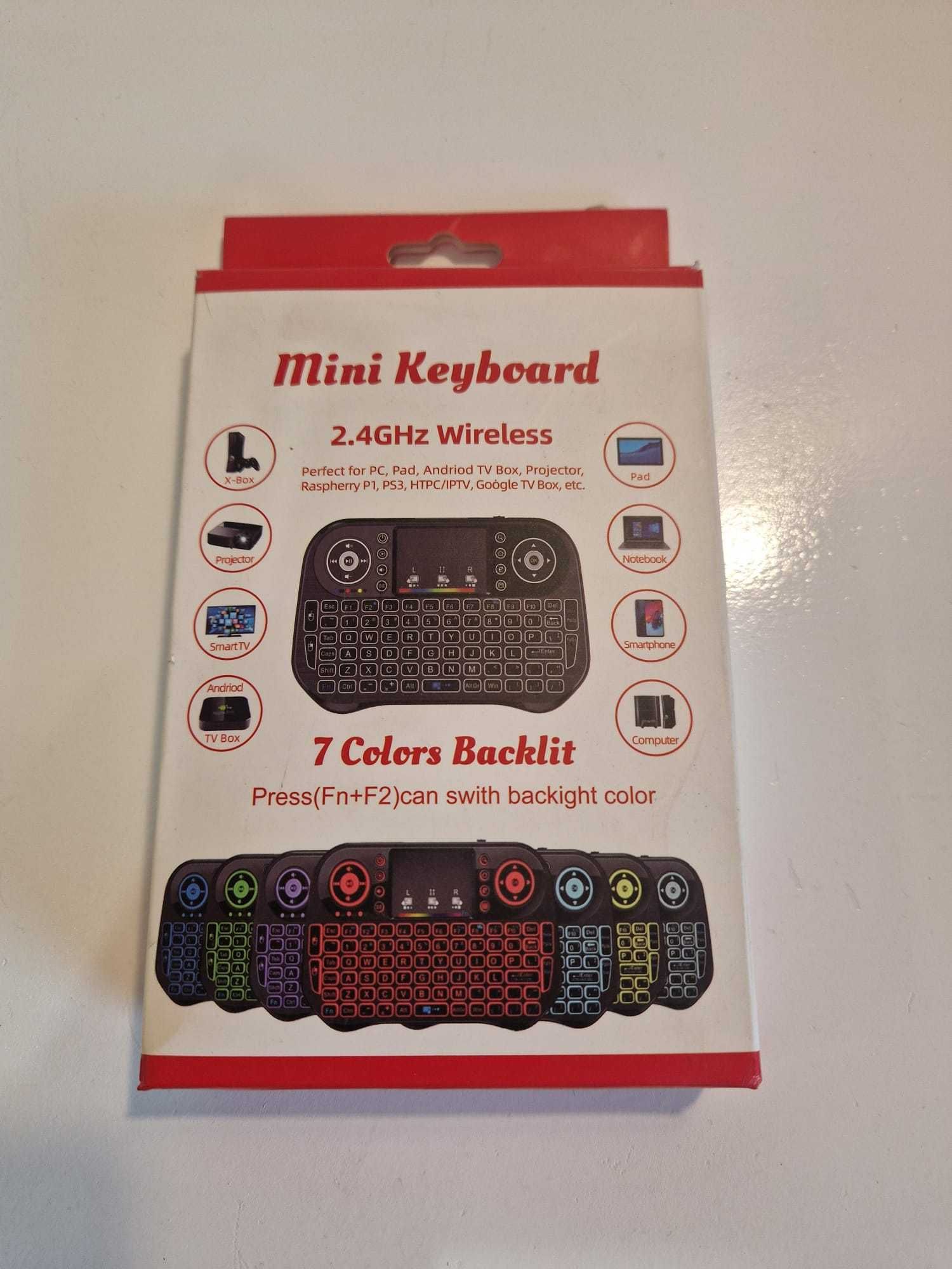 Bezprzewodowa mini klawiatura Bluetooth 2.4G - podświetlana