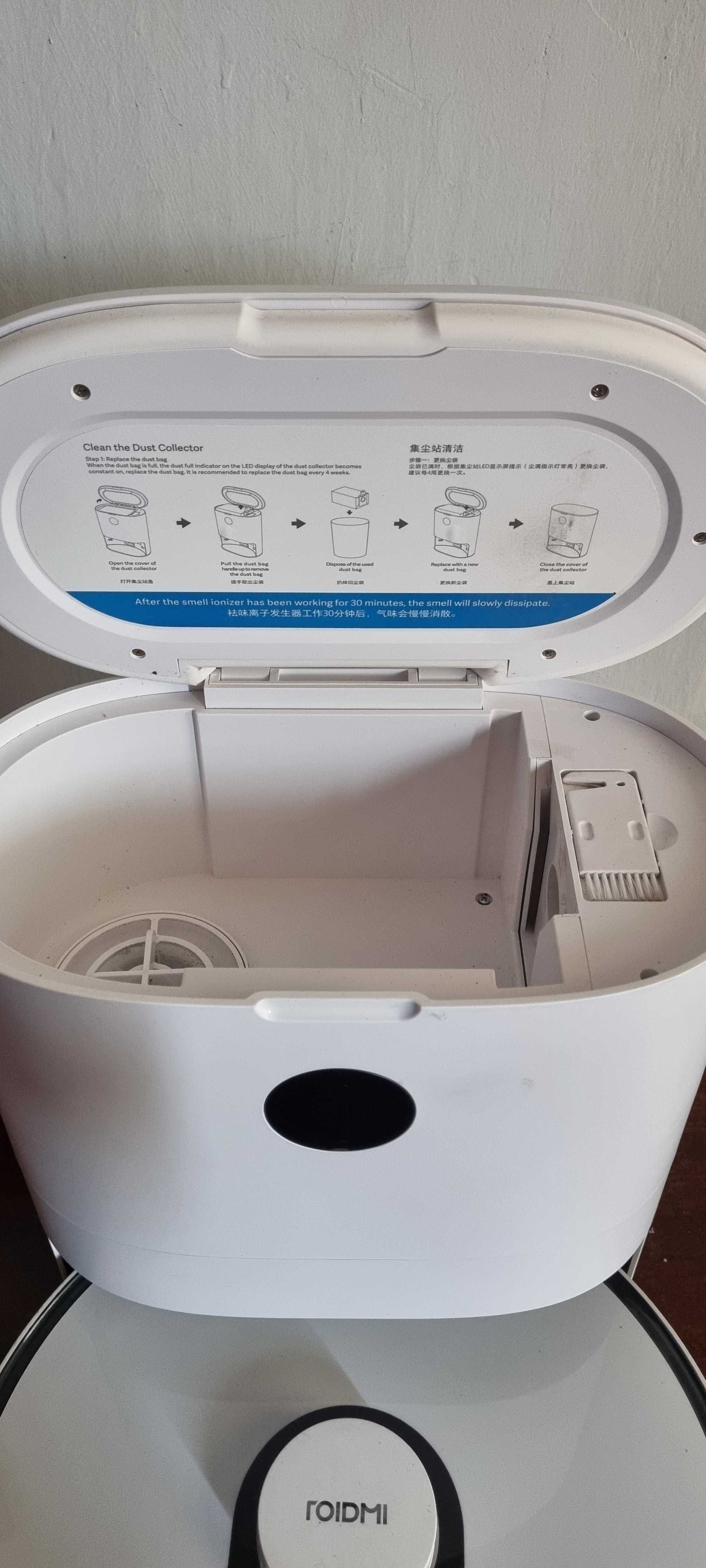Robot sprzątający Roidmi Eve Plus, stacja ładująca, funkcja mopa