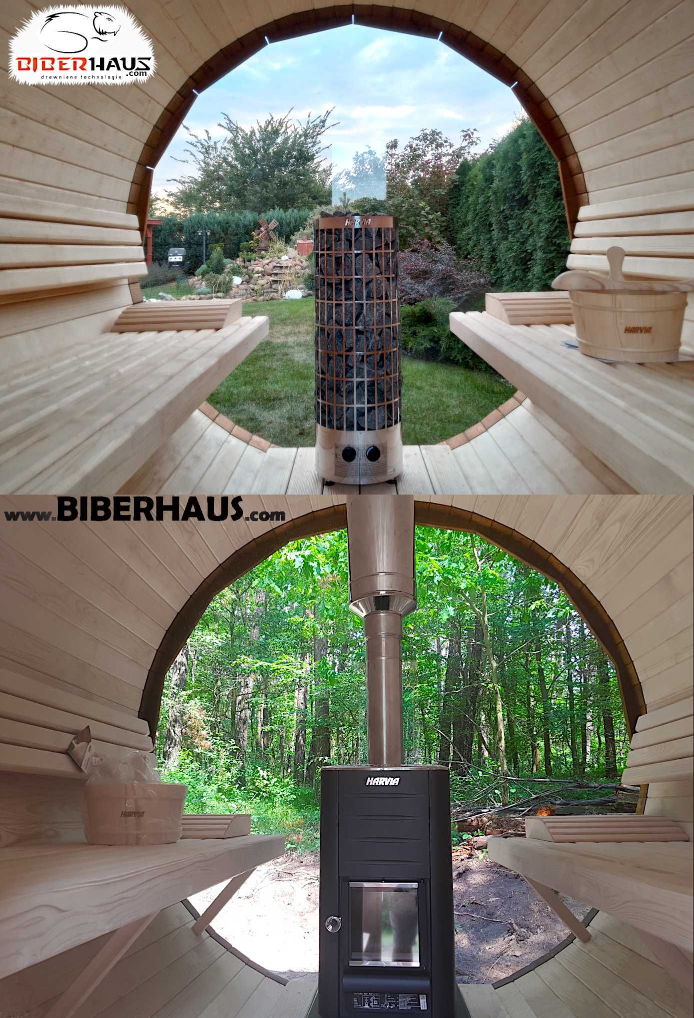 SAUNA Ogrodowa 400 cm + OKNO 100% + GRATIS Beczka 500L + Akcesoria