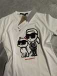 Biały damski t-shirt Karl Lagerfeld