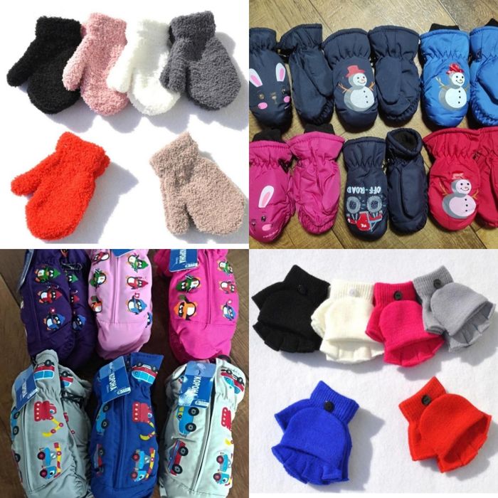 Рукавички дитячі краги теплі мітенки рукавиці без пальців