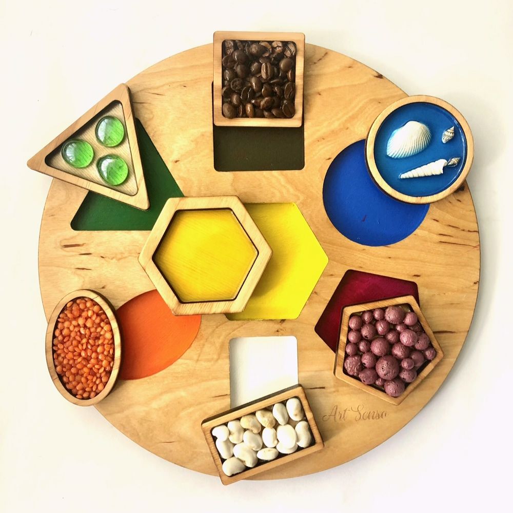Sorter Kolory i kształty drewniane panele sensoryczne Montessori