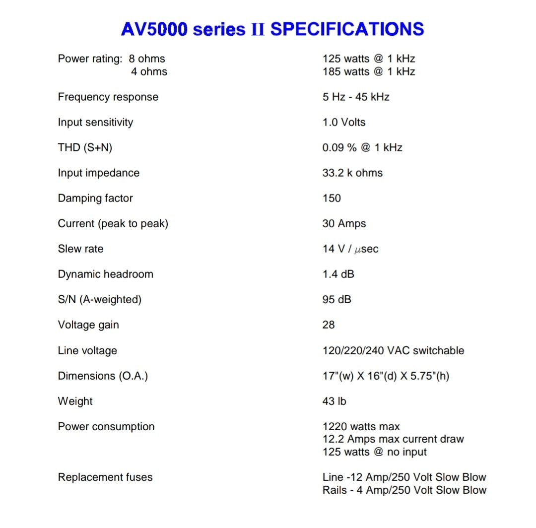 Оконечный 5ти канальный усилитель B&K Components Ltd AV5000 series ll