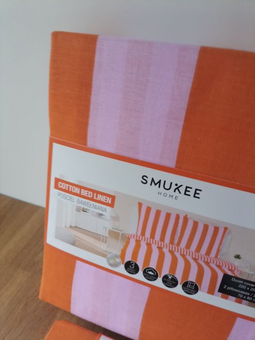 Pościel 5 elementów bawełna 100% Smukee komplet pościeli w pasy