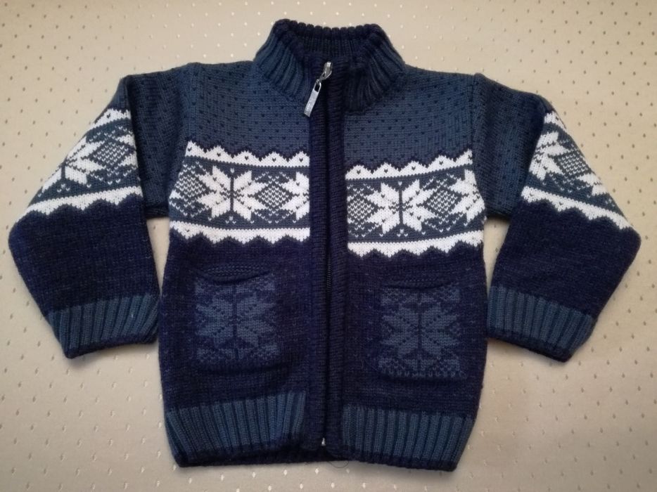 Sweter góralski dziecięcy niemowlęcy granat 62 68 dla chłopca wiosna