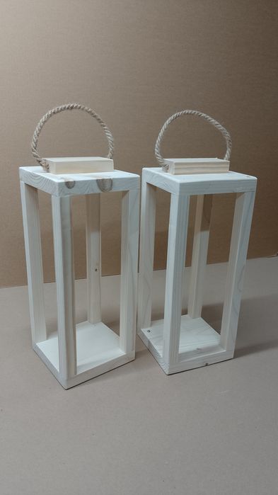 Lampion 8szt drewniany 36cm duży latarnia z drewna KOMPLET PRODUCENT