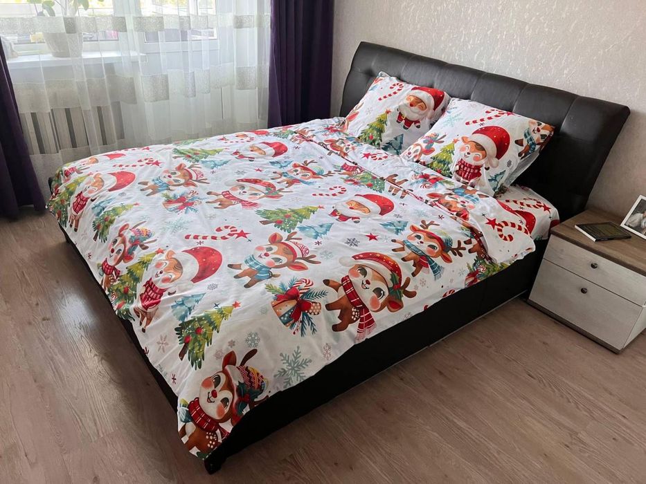 Постіль НОВОРІЧНА постель НОВОГОДНЯЯ натуральна яскрава на подарунок