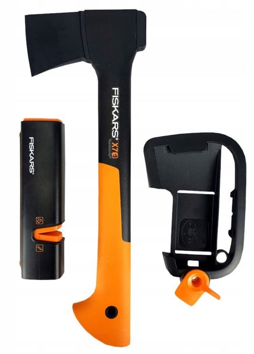 NOWY ZESTAW FISKARS 3w1: Siekiera X27 + X7 + Ostrzałka + GRATIS