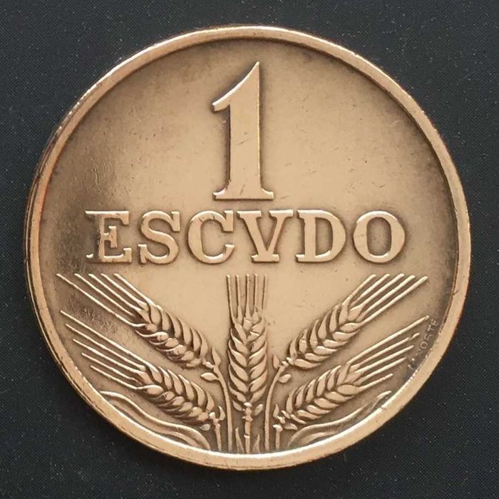 Moeda 1 escudo bronze - Portugal - 1975