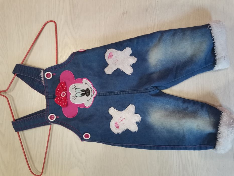 Детский тёплый джинсовый комбез на 1 год