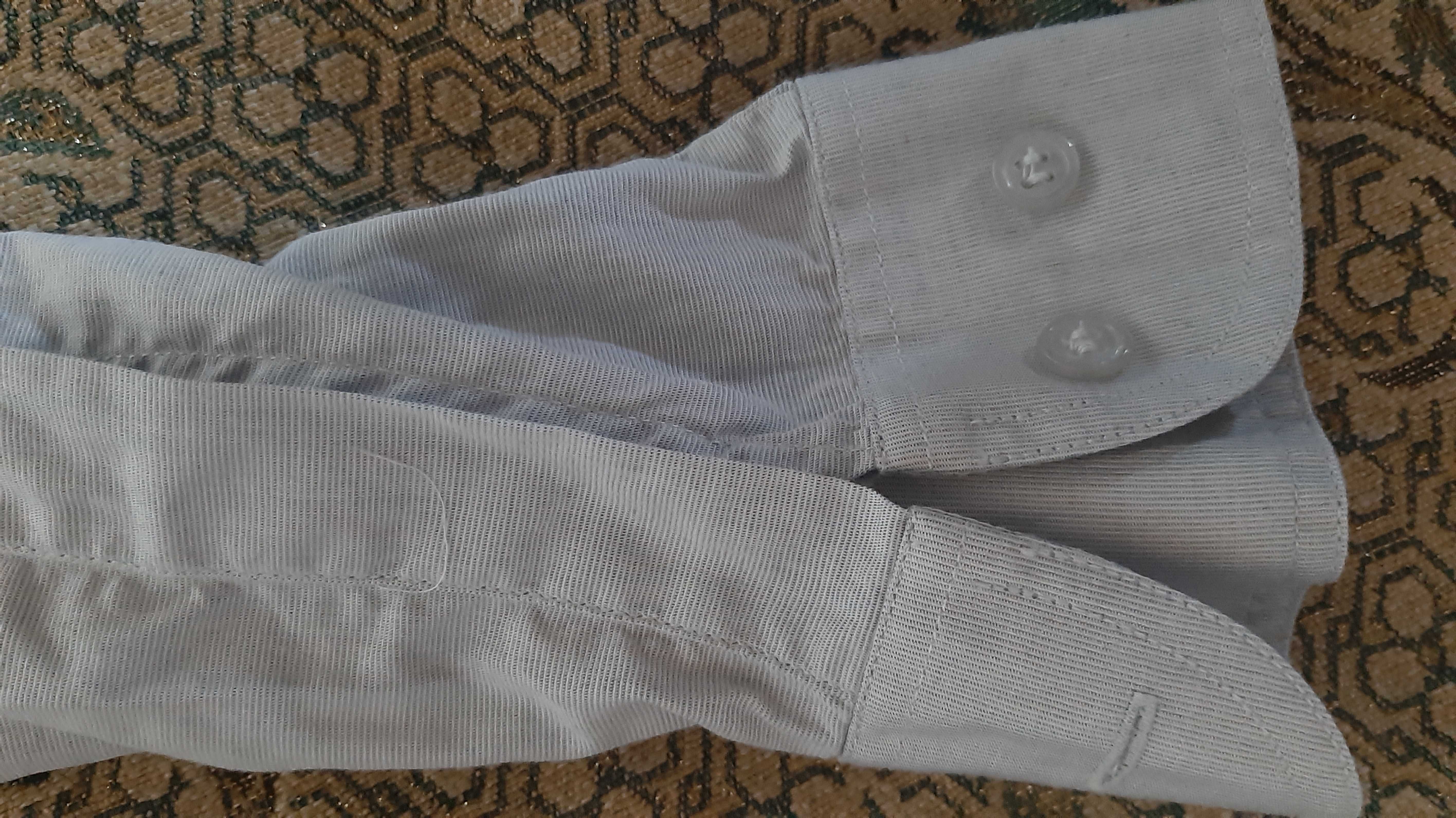 Мужская котоновая рубашка под джинс на стройного высокого (р. 34)