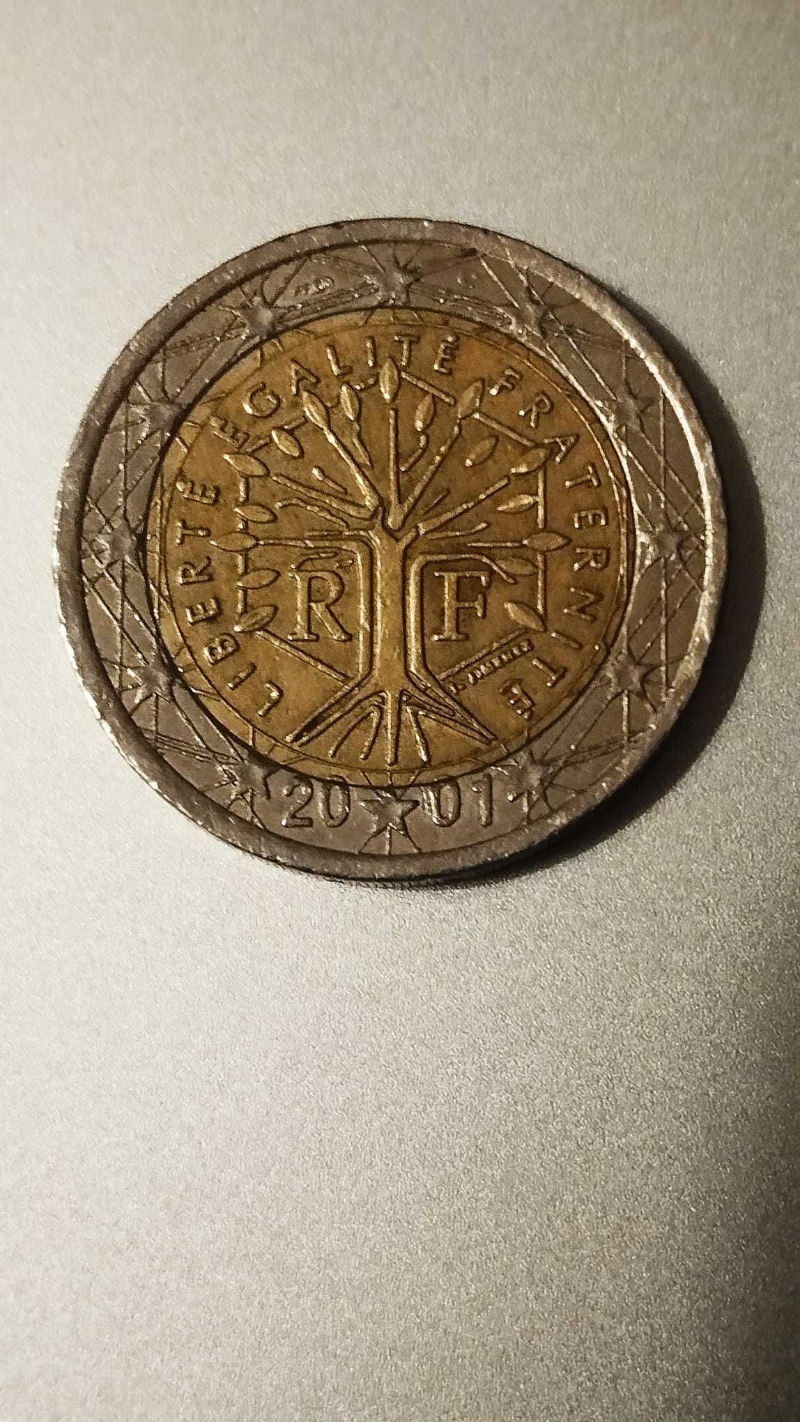 Moeda de 2€ francesa de 2001 (com erros de cunhagem)