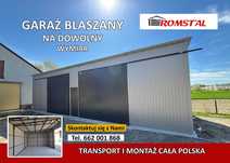 Garaż Blaszany |MAGAZYN + BRAMY |Wiata - Hala - Schowek – ROMSTAL*