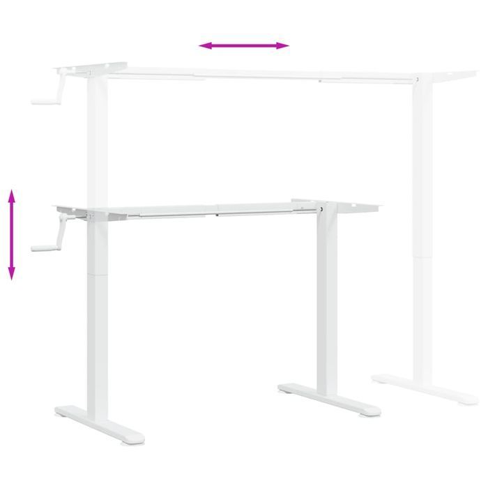 Vidaxl Rama Biurka Do Pracy Na Stojąco, Biała, (94-135)X60X(70-114) Cm