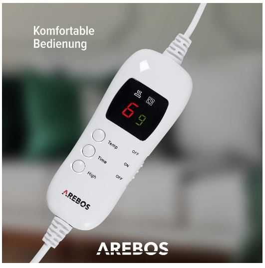 Koc ogrzewany elektrycznie 200x180 cm AREBOS