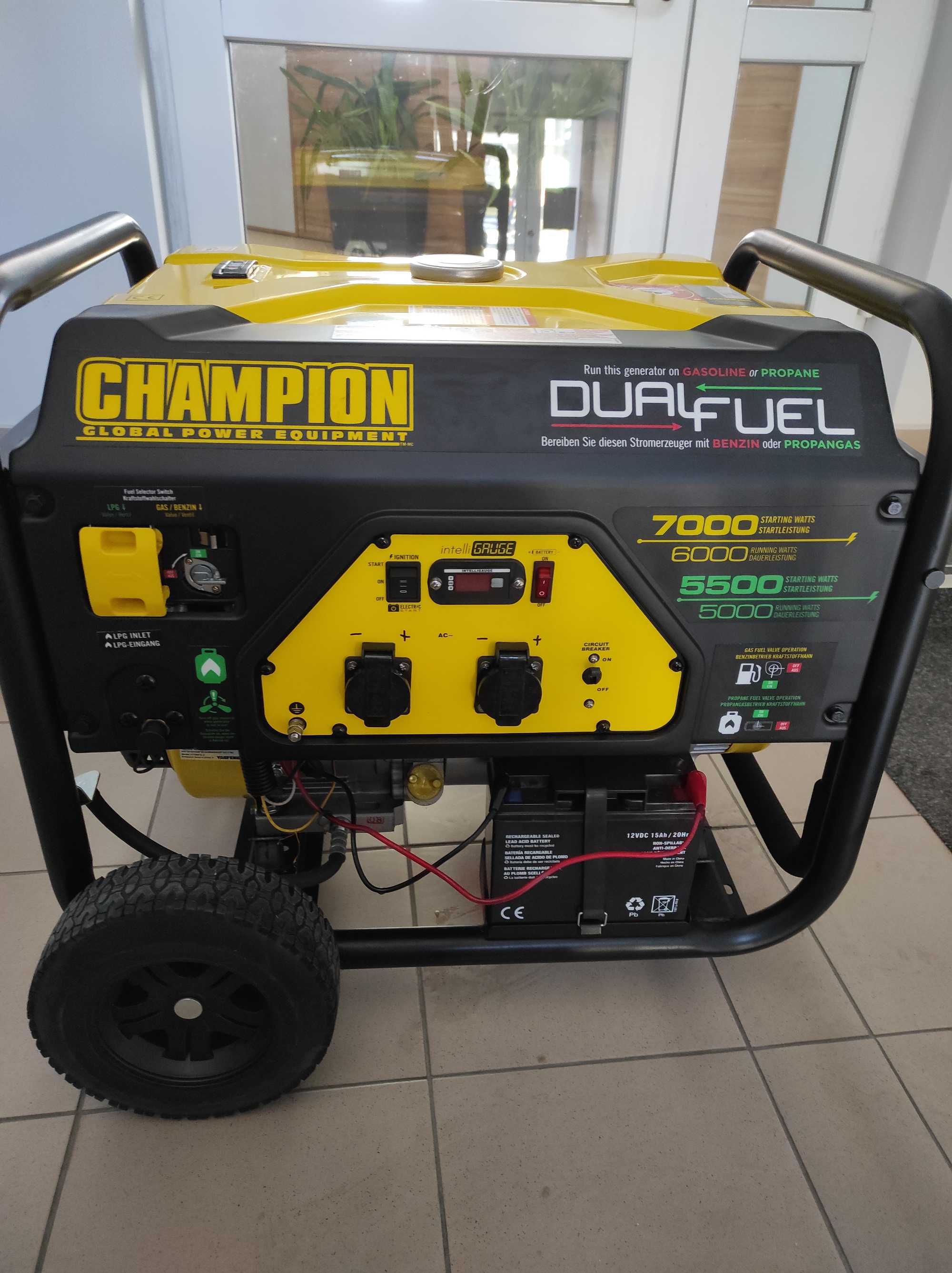 Генератор Champion CPG7500E2-DF-EU Газ (пропан)-бензин