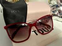 TOUS Mesh okulary burgundowe etui certyfikat nowe