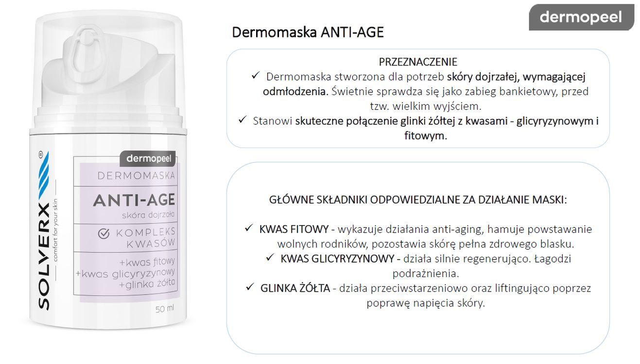 Solverx Dermomaska Anti-Age przeciwstarzeniowa