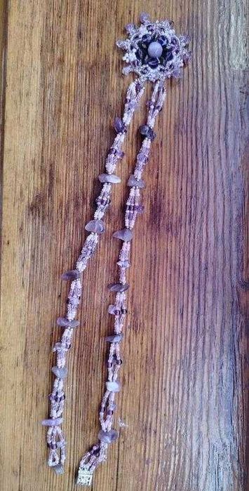 Вінтажне фіолетове намисто / кольє з натурального каменю аметисту