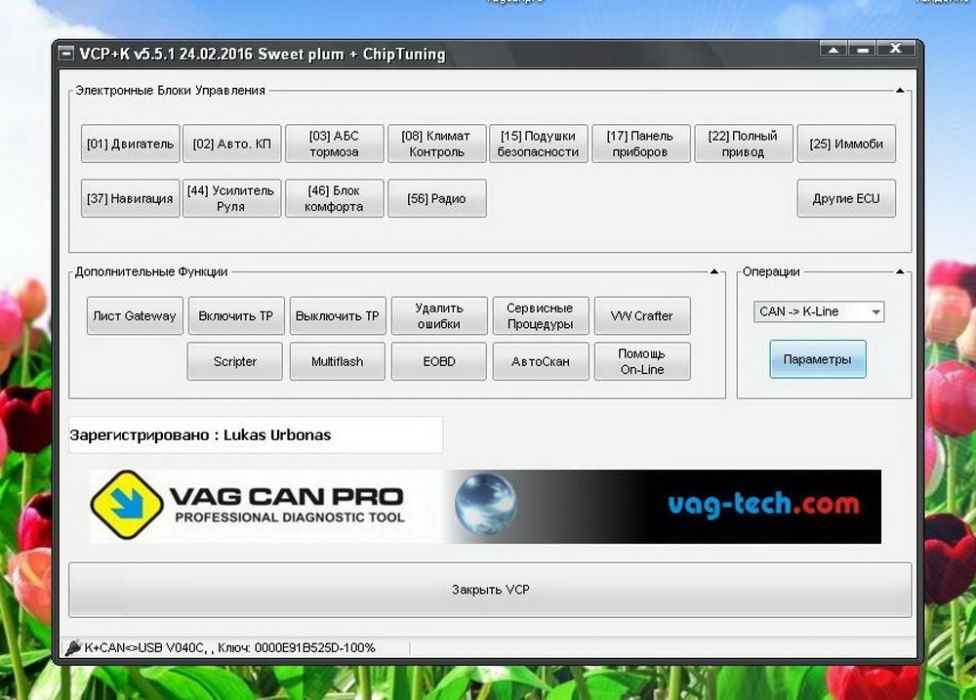 Vag CAN Pro VCP 5.5.1 BUS+UDS+k-line VCDS ATMEGA162 (RUS) OBD Vag Com