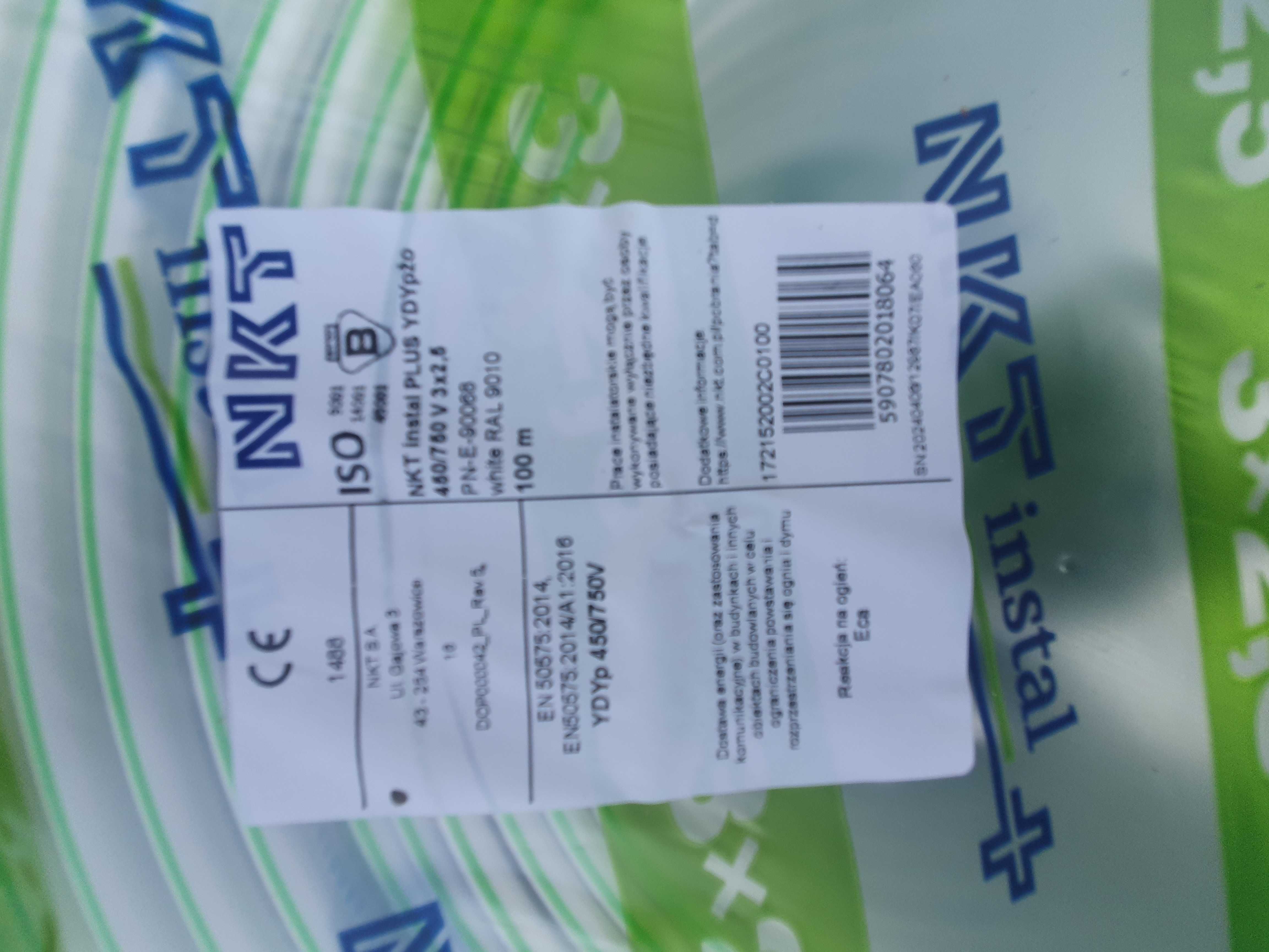 ELPAR, NKT YDYp 3x2,5 żo 450/750V