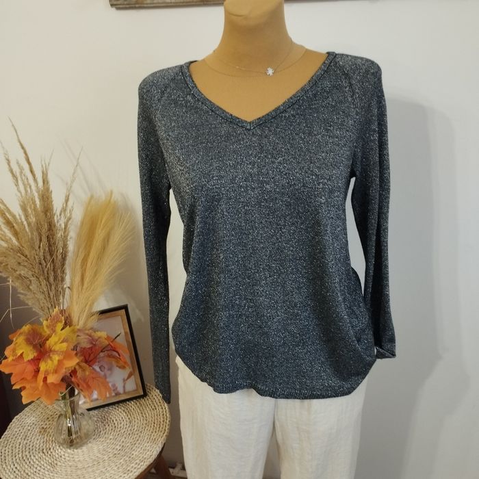 Bluzka / sweter damski  srebrna nitka,impreza, Saint Tropez r M,