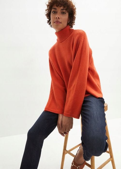 B.P.C sweter oversize miedziany z golfem ^44/46